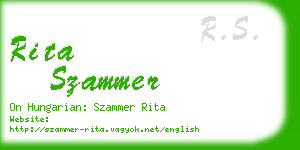 rita szammer business card